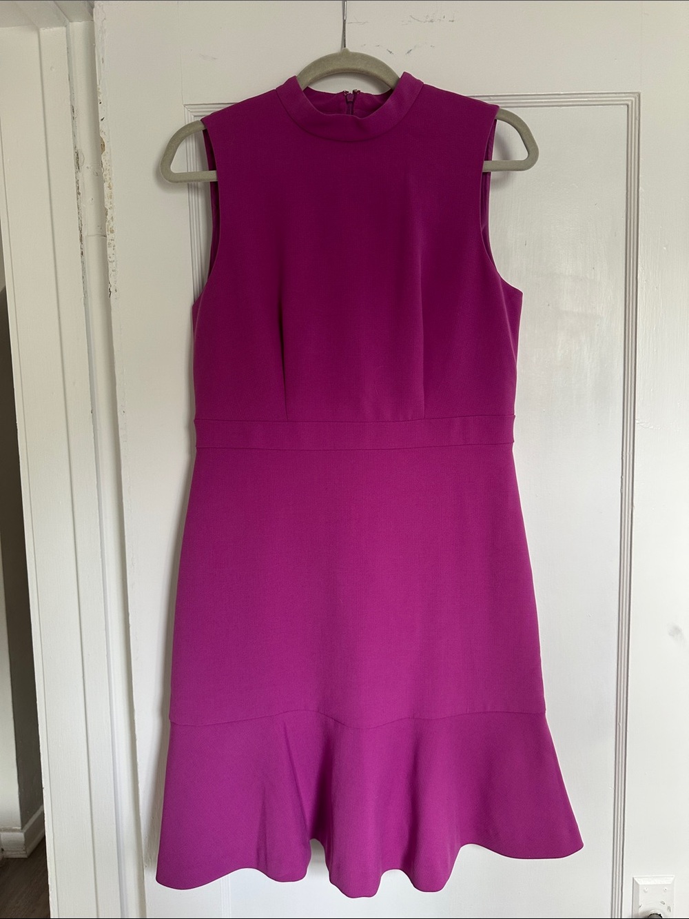 Ann Taylor Sleeveless Fuchsia Fit-and-Flare Dress